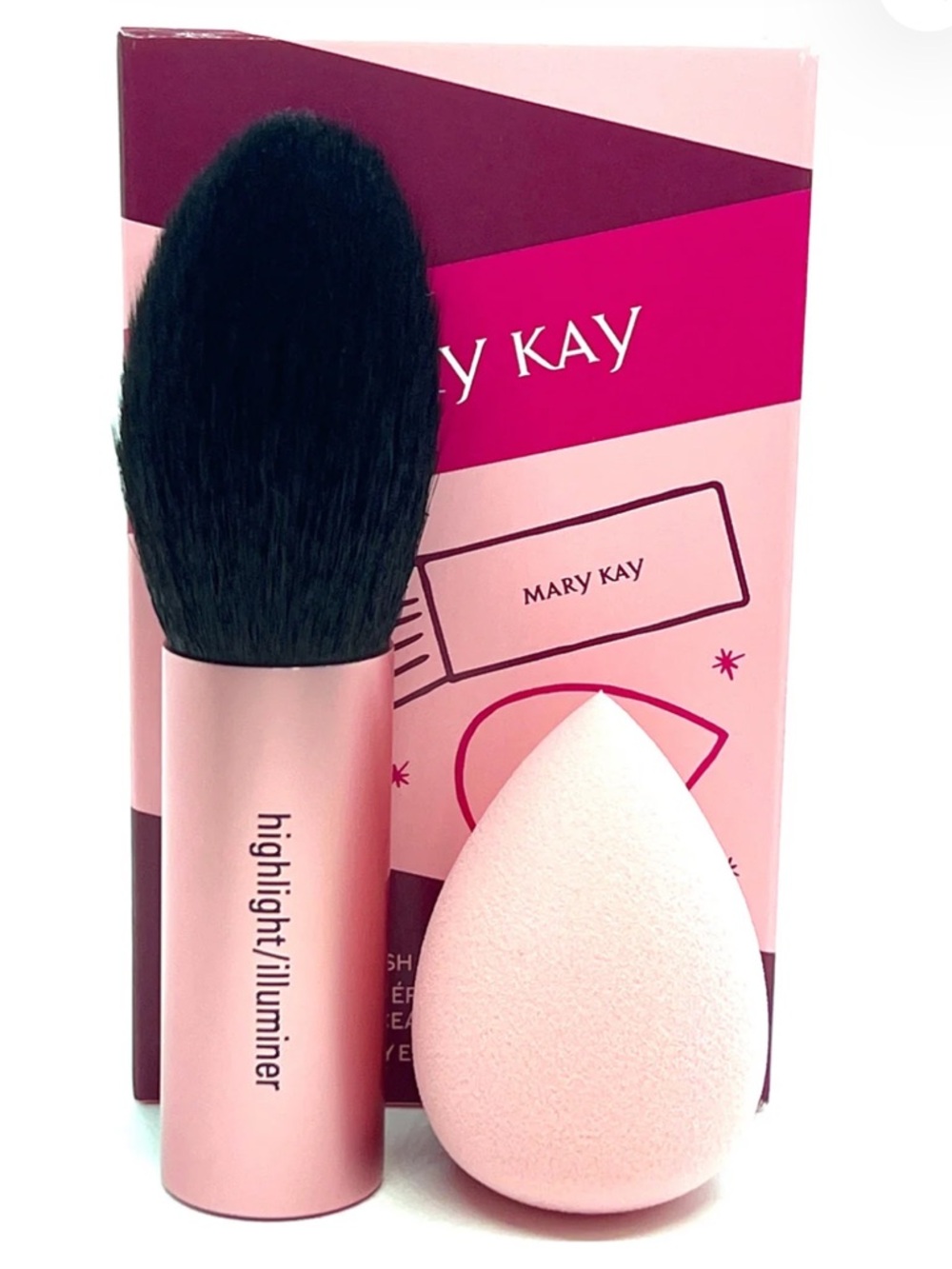 Mary Kay Highlight Brush & Contour Sponge Set new